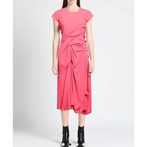 Sies Marjan Paloma draped crepe midi dress, pink, Size 2 - Picture 1 of 14